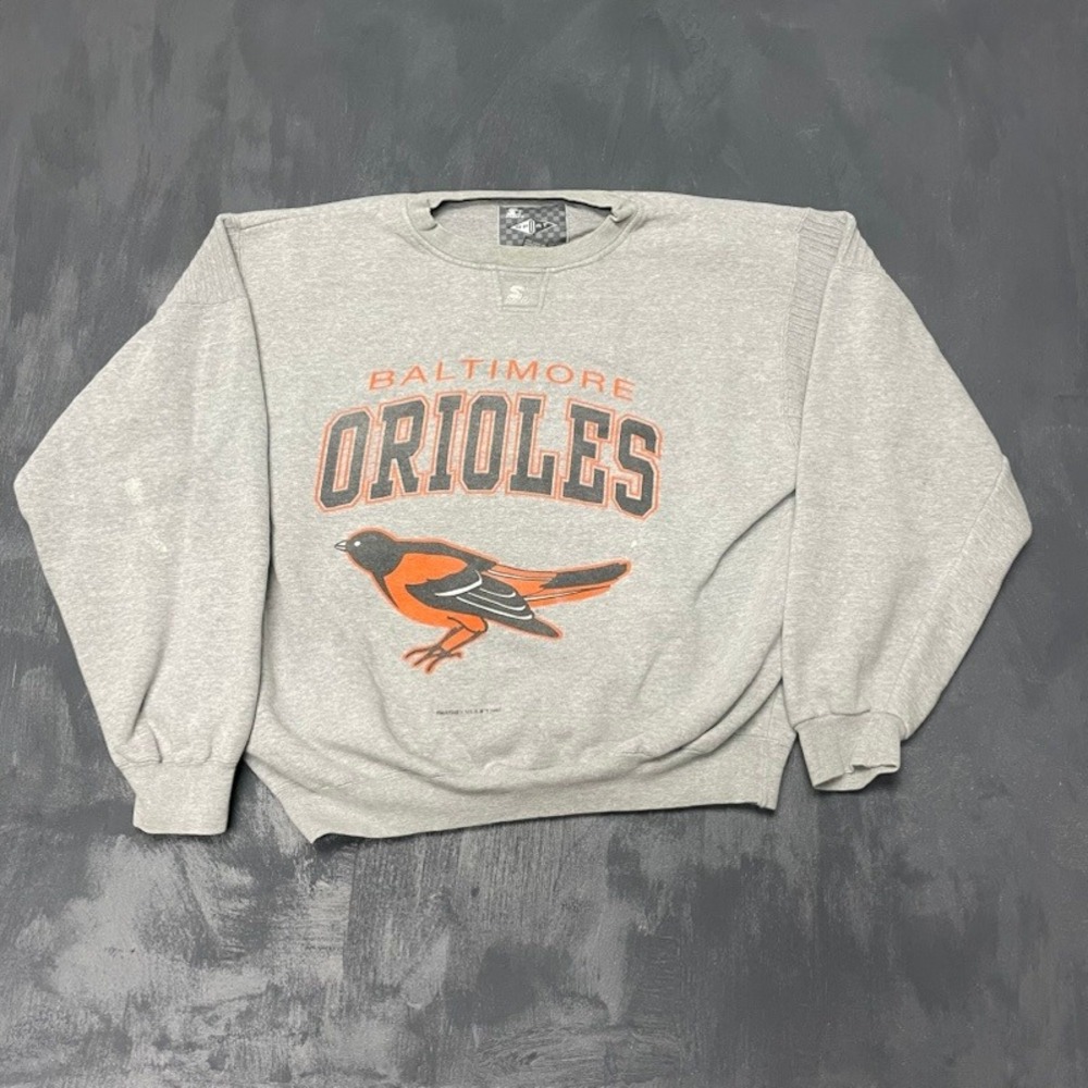 Vintage Starter Baltimore Orioles Sweatshirt XL Gray 1994 Good MLB Crewneck 90s